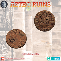 Aztecruins-6.png STL file Aztec Ruins Base Set 2x65mm(Pre-supported)・3D printing model to download