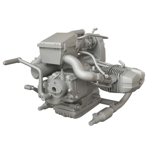 ⚙️ Engine of motocycle Ural Gear Up 1/12・ 3D File for ・Cults