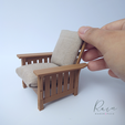 MORRIS-CHAIR-Dollhouse-Miniature-3.png Reclining Morris Chair Dollhouse Miniature | Gustave Stickley Morris Chair 3D Miniature | Miniature Mission Chair | Miniature Chair for Dollhouse