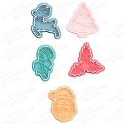 1.jpg 3D-Datei Christmas cookie cutter set of 5・3D-druckbares Design zum Herunterladen