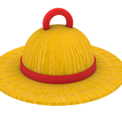 luffy-gorro-3.0-perspectiva.png STL file LUFFY HAT KEYCHAIN・3D printer model to download
