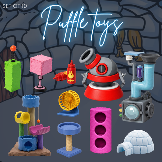 🐧 Puffle Toys Pack – 10 Model set (Club Penguin)・Archivo STL para ...