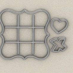game1.jpg #valentine Love Tick-tac Game Cookie Cutter Set