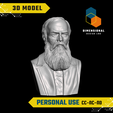 Fyodor-Dostoevsky-Personal.png 3D Model of Fyodor Dostoevsky - High-Quality STL File for 3D Printing (PERSONAL USE)