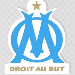 DROIT AU BUT Fichier STL Logo équipe de foot Olympique de Marseille ligue 1・Objet pour imprimante 3D à télécharger, Helegias