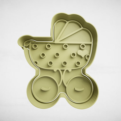 push-diseño.png 3D file baby stroller baby shower・Model to download and 3D print