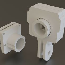3dpreview.jpg Free STL file Printable M12 Lens mount for Pi camera v2 (8Mpix) + gopro mount case・3D printer model to download