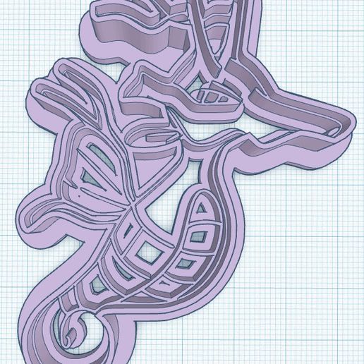 Kingdra Cookie Cutter 3D model