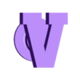 V_charm.stl AlphaCharm Set: Customizable Alphabet Jibbitz for Crocs