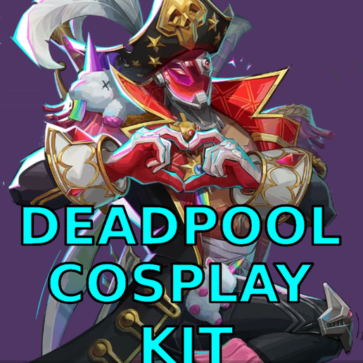 Cosplay Wade Wilson DeadPool Captain Pool costume Marvel Rivals Full armor and weapon Gun Katana Cosplay Kit , kitbash ALl in one