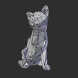 08.png STL file Low poly sitting cat・3D print design to download