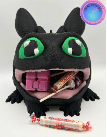 Black Toothless Dragon Big Mouth Bowl (Commercial License)