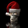 ShopA.jpg Skull Skull with Christmas hat Hollow inside Eyes open