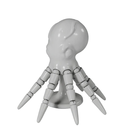 Articulated Octopus Fidget Toy STL | Print-in-Place Cephalopod | 75mm Desk Toy