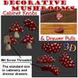 Toadstool-Knobs-IMG.jpg Home Mushroom Decor Kitchen Cabinet Door Knob Dresser Drawer Pull