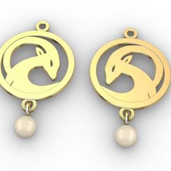 Pearl Earring tetritskaro.JPG Fichier STL Bouquetin et perle・Modèle imprimable en 3D à télécharger