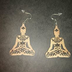 IMG_2502.jpg SVG file Buddha 01" earrings・3D printing design to download