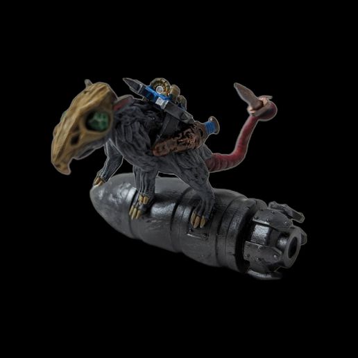 💣 Giant/Dire rats riding a bomb!・Free 3D File for 3D printing・Cults