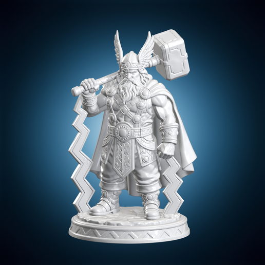 Thor Summoner of Thunder Figure 3D Print Model