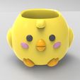 2024-03-04_10h27_51.jpg baby chick - flower pot planter, pencil holder - 3D model STL file