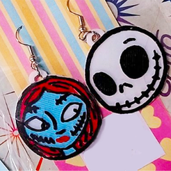 jys.png STL file Jack and Sally Earring - Keychain・3D printable model to download