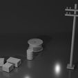 ind-items-render.jpg WWII Tabletop Terrain Set 28mm scale (3D Printable Files) - Based on real buildings from Carentan, France
