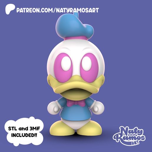 KAWAII DONALD DUCK - NORMAL VERSION AND KEY CHAIN - 3D model önizlemesi