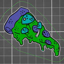 pizza_trip.png STL file PIZZA TRIP CHAMPIÑÓN magnet / key ring・3D print object to download