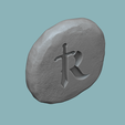 rs 5.png Runescape Symbol - Rune - STL Keychain