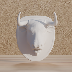 0001.png Fichier 3D Fichier : Animaux Trophée Taureau au format numérique・Modèle imprimable en 3D à télécharger