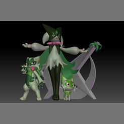 Meowscarada16.jpg Файл STL Покемон Спригатито Флорагато Мяускарада・3D-печатная модель для загрузки