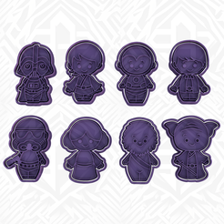 Star-Wars-Cookie-cutter-set-of-8-2.png 3D file Star Wars cookie cutter set of 8 #2・3D printable model to download