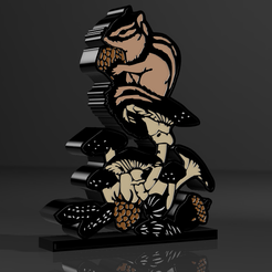 1.png STL file V2 squirrel lamp・3D printing model to download