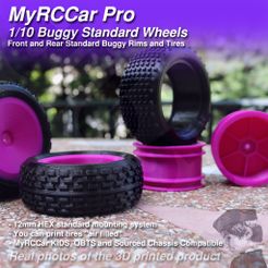 MyRCCar Pro 1/10 Buggy Standard Wheels Front and Rear Standard Buggy Rims and Tires ssa ce 7 “e =? CSTE tu ui u reli pedis” sli i=To) : ‘. Cues NID S pt SRS tb Tod 60) Chas eeu clei" i. ~ “ MyRCCar Buggy Wheels, 1/10 RC Car Rims and Tires for your 3D Printed Buggy