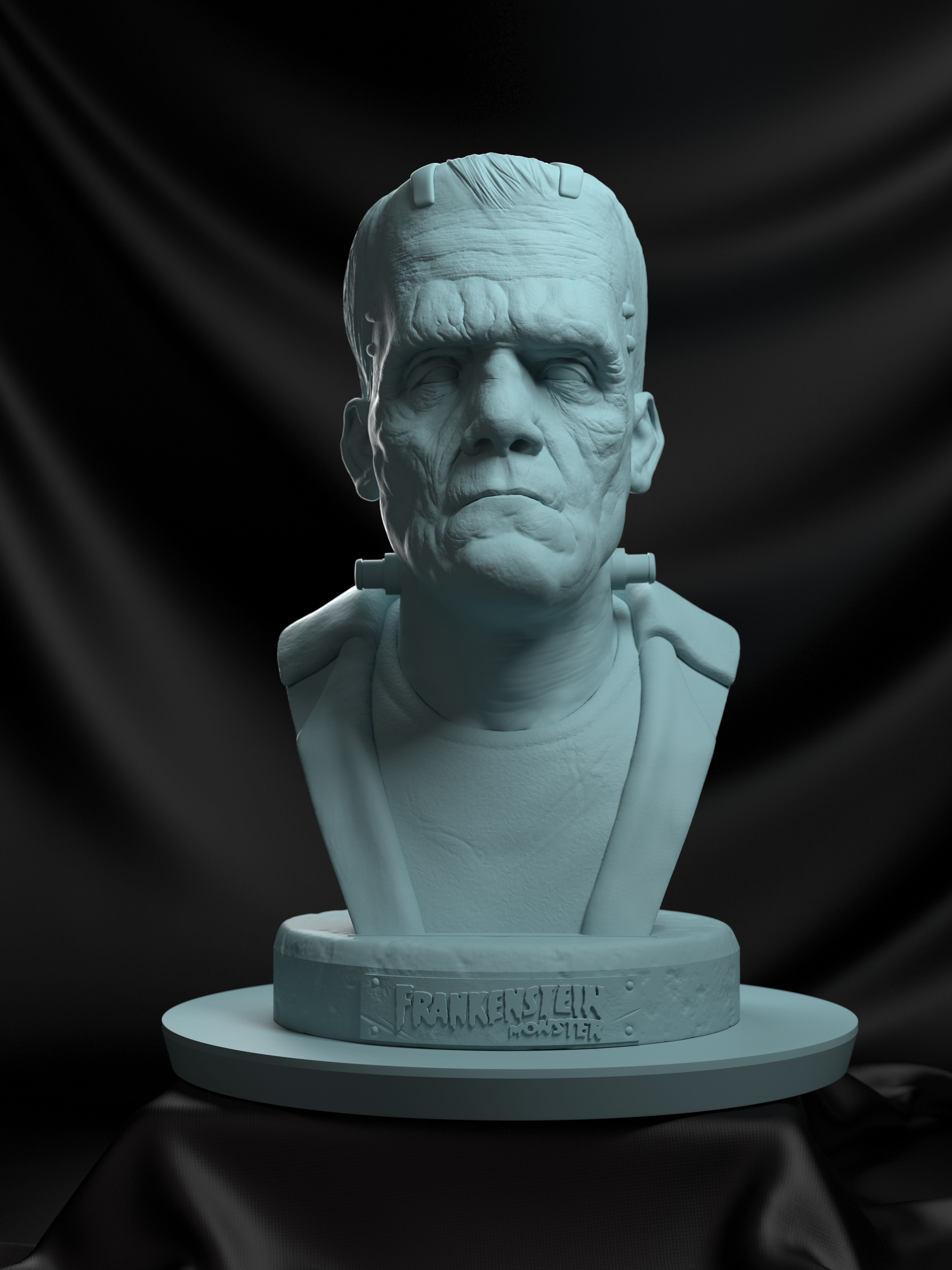 render.jpg Файл 3D The Frankenstein's monster bust・Дизайн 3D принтера для загрузки, vinicius_cardoso