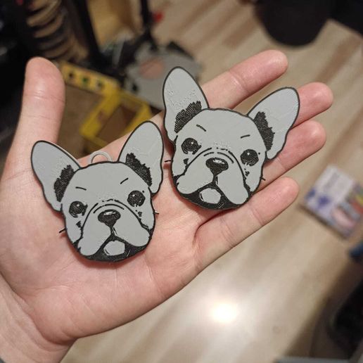 French bulldog keychain and magnet 3D model