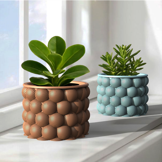 Bubble Planter, Sphere Pattern Plant Pot, Minimalist Plant Holder,  Unique Design for Succulent STL File for 3D printingCults