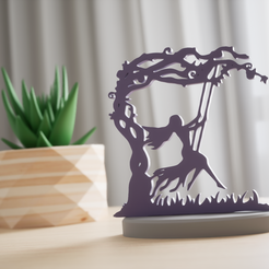 3.png Archivo STL gratis Decoración de escritorio Tree Girl・Diseño de impresora 3D para descargar