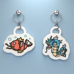 magi-and-gya.jpg STL file POKEMON MAGIKARP AND GYARADOS SMILE KEYCHAIN (EASY PRINT NO SUPPORTS)・3D printing idea to download