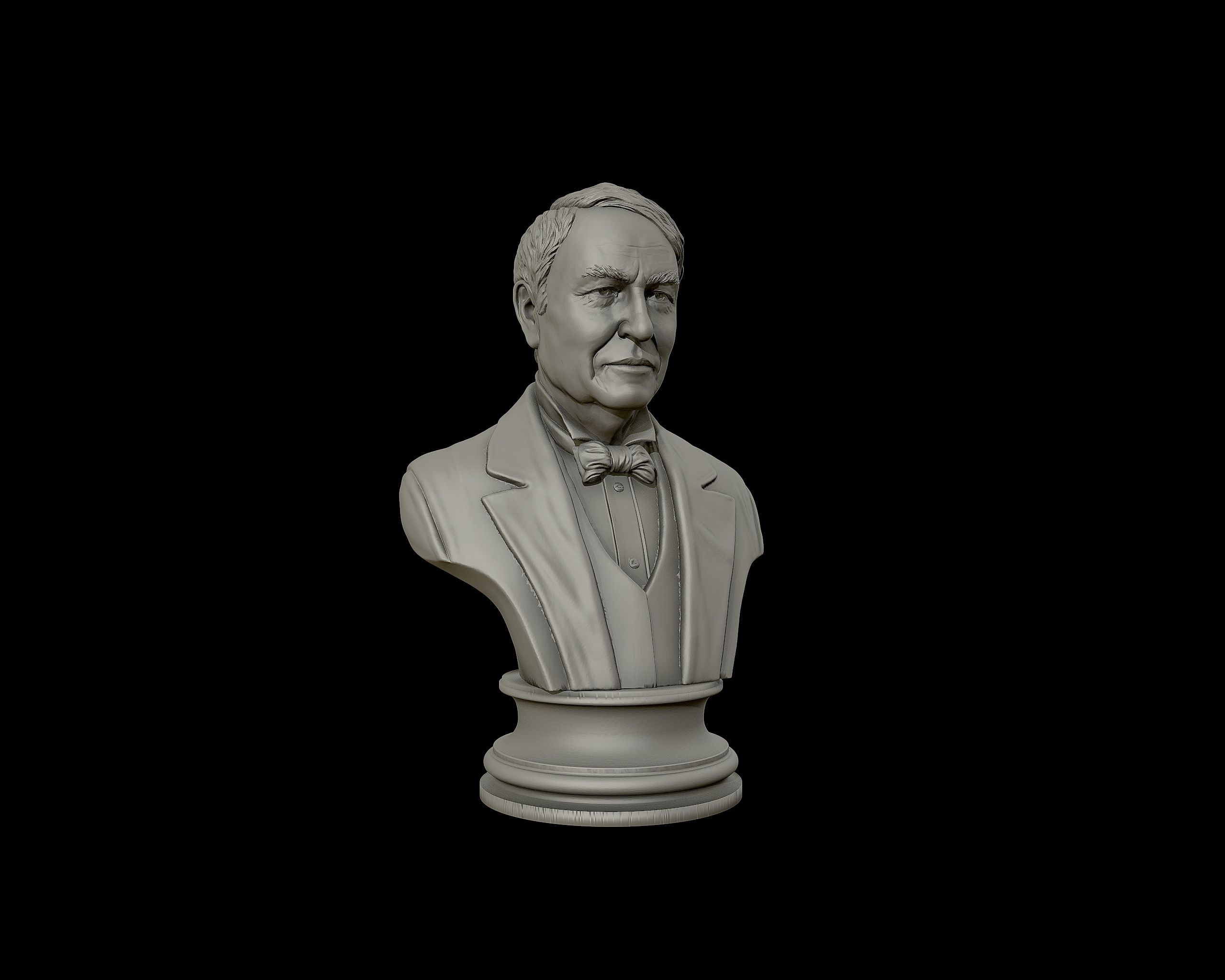 Thomas Edison 3D Printed Bust Famous American Inventor Art FREE SHIPPING 