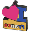 b.png Key ring I love France / porte-clés I Love France