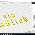 cura.png OLD ENGLISH font lowercase 3D letters STL file