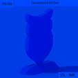 06.png Decorative 8-bit Owl - Desk Sculpture for Decoration - Multi-Part - No Supports - Voxel Art