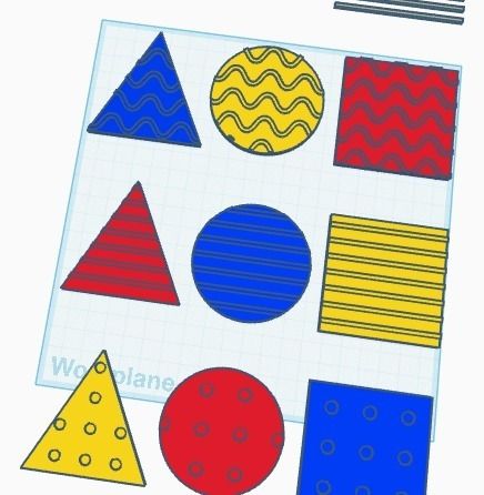 Figuras Geométricas con Patrones 3D model