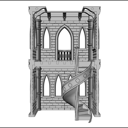 castle staircase drawing