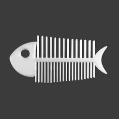 fish bone comb-white copy.jpg STL file Fish Bone・3D printable model to download