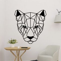 sample.jpg 3D file Puma Head Panel Wall Art・Model to download and 3D print