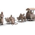 2.920.jpg Street Scene People Bench Vendor Cart for 3D Printing Diorama 3D print model