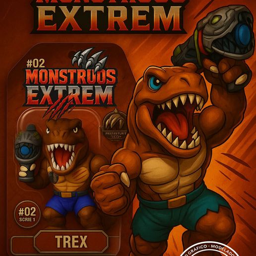 🦈 EXTREME MONSTERS SHARK T-REX MOTU ACTION FIGURE・ STL File for 3D ...