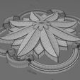 wf1.jpg Modelo de impressão 3D de moldura de voluta quadrada arredondada esculpida e roseta facetada em relevo